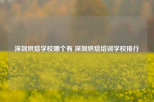 深圳烘焙学校哪个有 深圳烘焙培训学校排行